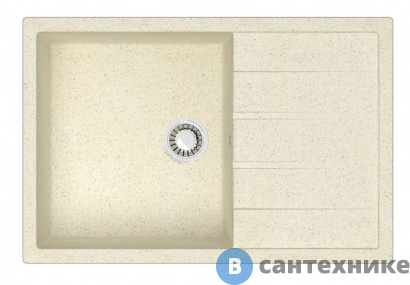 картинка Кухонная мойка AZARIO Vision (750x505x218) бежевый, сифон + герметик (CS00078338)