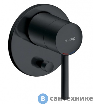 картинка Смеситель Kludi BOZZ 387163976 однорычажный для ванны и душа, без внутренней части, чёрный матовый