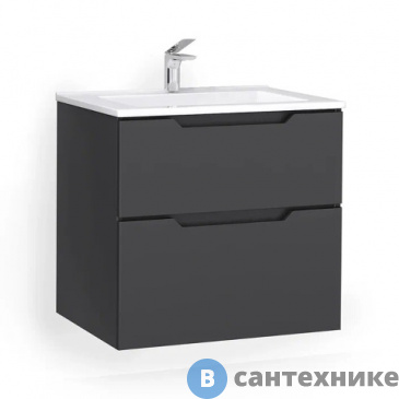 картинка Тумба под раковину Jorno Slide 65 подвесная, антрацит (Sli.01.65/P/A)
