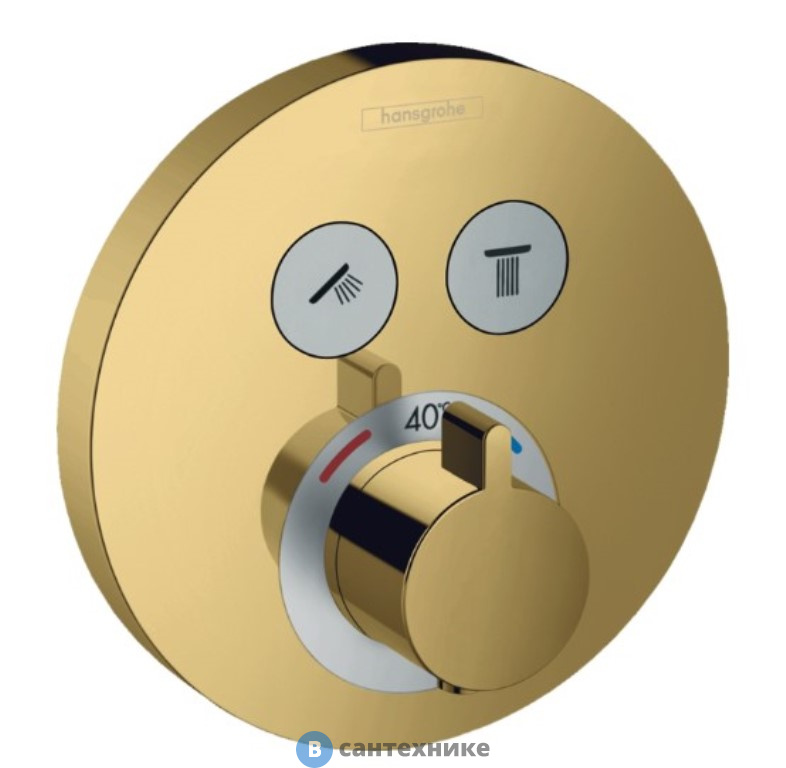 Смеситель Hansgrohe ShowerSelect S 15743990 термостат/ 2 потр, без внутренней части