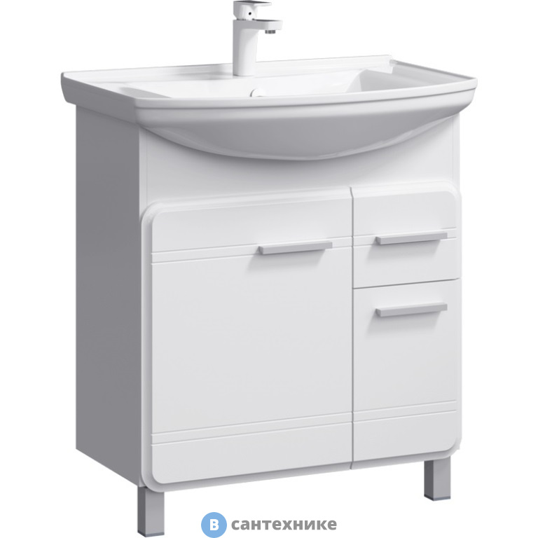 Тумба под раковину Aqwella CORSICA 77,5 KOR0107 (напольная, белый)