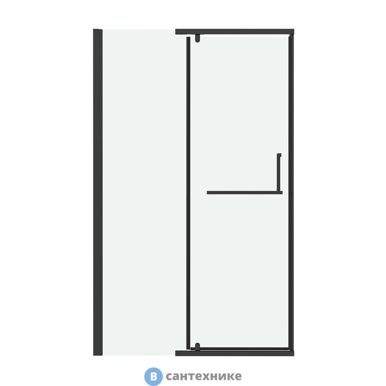 Дверь в нишу Grossman Pragma 100.K33.03.100.21.00 (100*195) черный матовый, стекло прозрачное