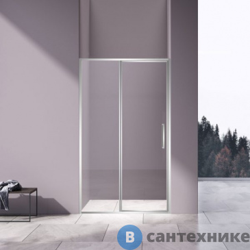 картинка Душевая дверь Vincea Slim 8mm VDP-4SL120CL, хром, стекло прозрачное