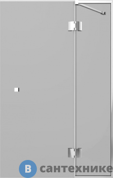 картинка Шторка на ванну STWORKI Орхус распашная, 90, профиль хром глянцевый, тонированное стекло (583092)