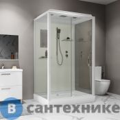 Душевая кабина Niagara Standart ST100/80/15Q (100х80х215) прямоугольник, поддон 15 см, распашная, проф. белый