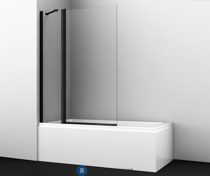 Стеклянная шторка WasserKRAFT Berkel 48P02-110 Black Fixed на ванну