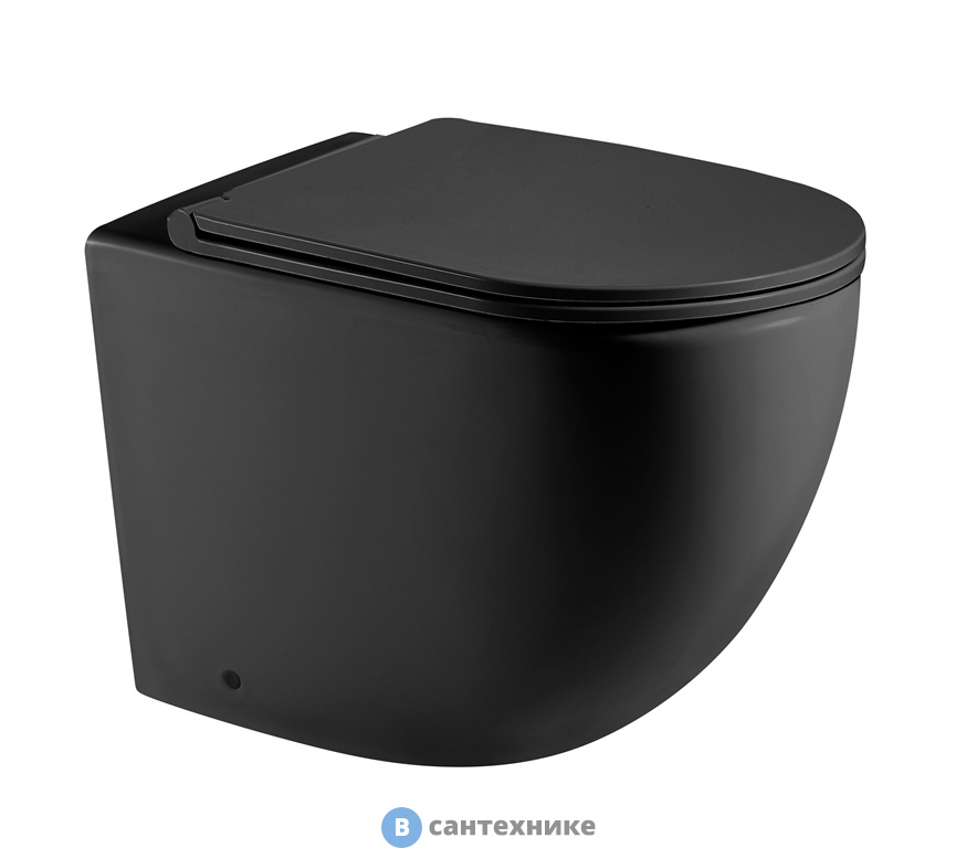 Унитаз с инсталляцией WELTWASSER и кнопкой смыва (AMBERG 404 + MERZBACH 002 MT-BL + AMBERG RD-BL)