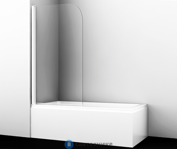 Стеклянная шторка WasserKRAFT Leine 35P01-80 White на ванну