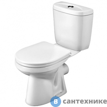картинка Унитаз-компакт Santek АНИМО 1.WH30.2.135 с горизонт. выпуском, двухр.арм., сиденье микр. /36х63,5/ (белый)