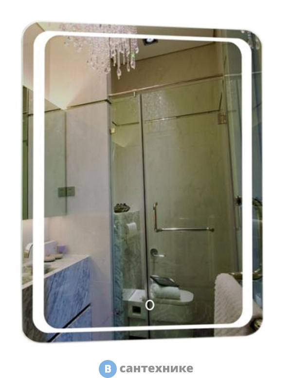 Зеркало Loranto Стиль 600*800 с сенсором на подложке, овальное (CS00058604)