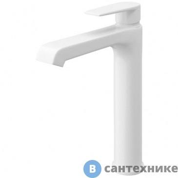 картинка Смеситель Cezares NAUTIC-LC-BIO для накладных раковин, с донным клапаном, белый матовый