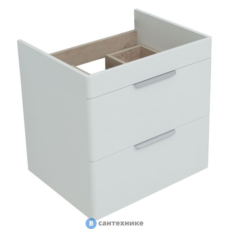 Тумба под раковину Aquanet Ирис new 60 белый глянец (2 ящика) (310144)