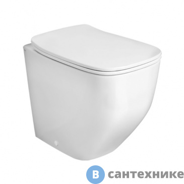 картинка Унитаз пристаной AXA White Jam 3312601 BTW 520х340 мм, безободковый, White Glossy, без сиденья