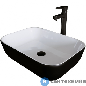 картинка Раковина Grossman GR-4041BW (460*320*140) чёрная, белая внутри