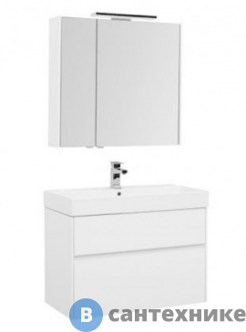 картинка Комплект мебели Aquanet Бруклин 85 белый глянец (207801)