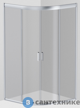 картинка Душевое ограждение AM.PM Gem W90G-401-100WT 100х100, стекло прозрачное, профиль матовое серебо, без поддона