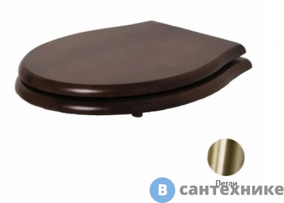 картинка Сиденье AZZURRA Elios/Diana для унитаза дерево, шарниры бронза (C1800LM/NM noce/br)