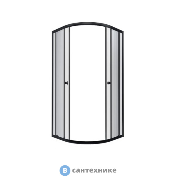 Душевое ограждение Тритон Альфа-Блэк 100х100, 1/4 круга (DK295)
