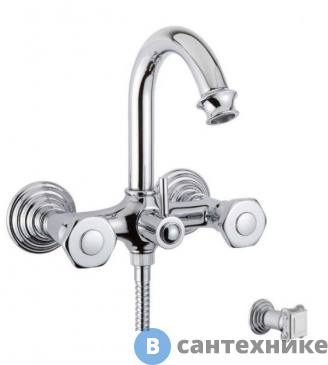 картинка Смеситель Cezares APHRODITE-V-01-O для ванны и душа, хром, ручки Куб