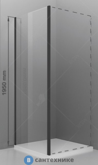 Боковая панель RGW Z-050-2-B 90*195 чёрный/тонированное(серое)/6 мм (352205209-34)