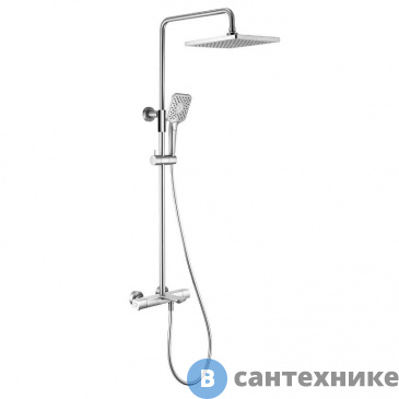 картинка Душевая стойка Vincea Next VSFS-1N1TCH термостатическая с изливом, 25 см верх душ, хром