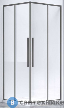 картинка Душевой уголок Vincea Slim-N VSS-4SN9010CLGM, 1000*900, вороненая сталь, стекло прозрачное, без поддона