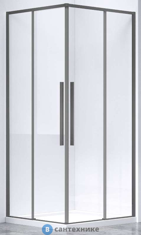 Душевой уголок Vincea Slim-N VSS-4SN9010CLGM, 1000*900, вороненая сталь, стекло прозрачное, без поддона