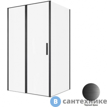 картинка Душевой уголок Allen Brau Priority 120x80 3.31033.BBA + 3.31042.BBA чёрный браш, без поддона