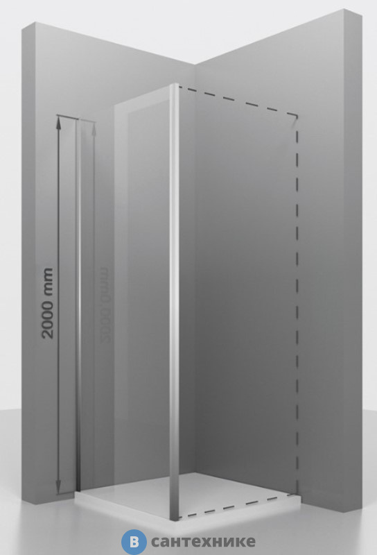 Боковая панель RGW Z-050-3 хром/Прозрачное/6 мм 120*200 (352253112-11)