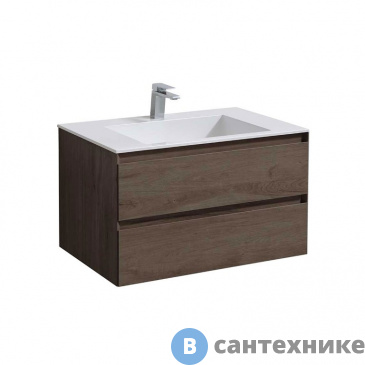 картинка Тумба под раковину Vincea Luka 800 подвесная, 2 выкатных ящика soft-close, R.Oak (VMC-2L800RO)
