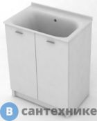 Тумба с глубокой раковиной Kerasan 75х50 см без отверстия под смеситель+выпуск с сифоном, белый матовый (9164k3*0)