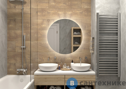 картинка Зеркало CONTINENT Ajour D 1000 с бесконтактным сенсором и нейтральной подсветкой (ЗЛП1809)