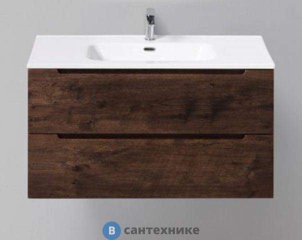 Тумба под раковину BelBagno 91 см ETNA-900-2C-SO-RW-P подвесная с двумя выкатными ящиками, Rovere Moro