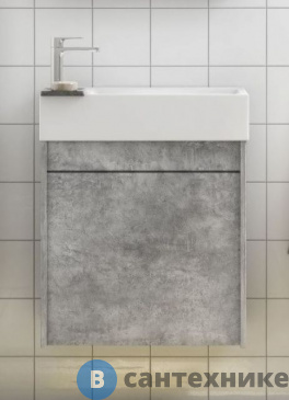 картинка Тумба под раковину Art & MAX FAMILY Family-500-1D-SO-CV подвесная с одной распашной дверцей, Cemento Veneto, 500x270x500