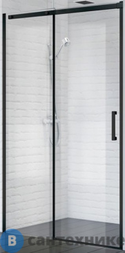 картинка Душевая дверь BelBagno ACQUA-BF-1-120-C-NERO (1200x1950) 1180-1210