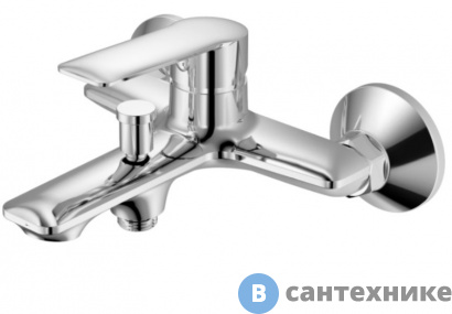 картинка Смеситель Agger Clean A2410000 однозахватный для ванной/душевой, c душевым набором (шланг, лейка, держатель)