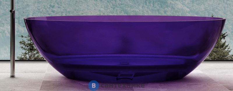 Ванна ABBER Kristall AT9702Amethyst 180х85 прозрачная фиолетовая
