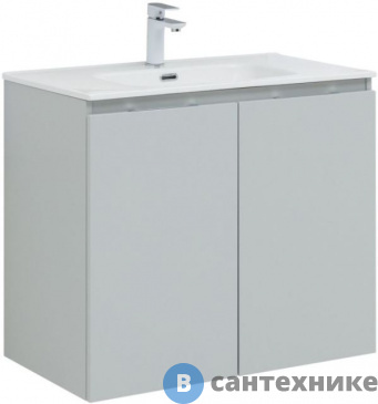 картинка Тумба под раковину Aquanet Алвита new 80 подвесная 2 дв. серый (277528)
