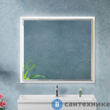 картинка Зеркало CEZARES INTERNI интерьерное с контурной подсветкой, сенсорным выключателем и подогревом CZR-SPC-INT-1000-900-LED-TCH-WARM-BL, 1000x900, Bianco Lucido