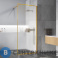 картинка Душевая перегородка Vincea Walk-In VSW-1HP100FLBG, 1000*2000, брашированное золото, стекло рифленое