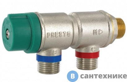 картинка Термостатический регулятор Presto 29007 со встроенной блокировкой, подвод 3/4