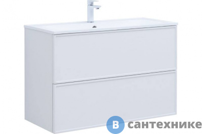 картинка Тумба под раковину Aquanet Арт 100 белый матовый (313257)