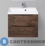 Тумба с раковиной BelBagno MARINO подвесная с двумя выкатными ящиками, Rovere Moro, 600x450x500, (MARINO-600-2C-SO-RW-P)