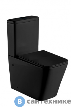 картинка Унитаз с бачком WELTWASSER WW SK GELBACH 001 MT-BL сиденье с микрол. чёрный матовый (10000005776)