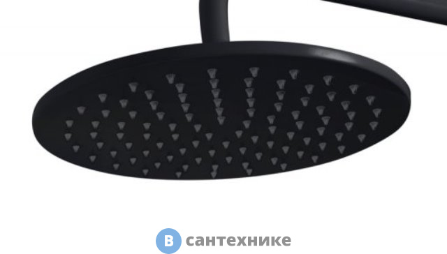 Верхний душ Cezares CZR-B-TDD-25-NOP круглый, диаметр 25 см, чёрный матовый