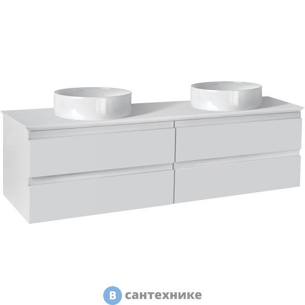 Тумба под раковину Jacob Delafon Madeleine EB2085-J5 со столешницей и с подсветкой, 120 см, 4 ящика, белый глянцевый лак
