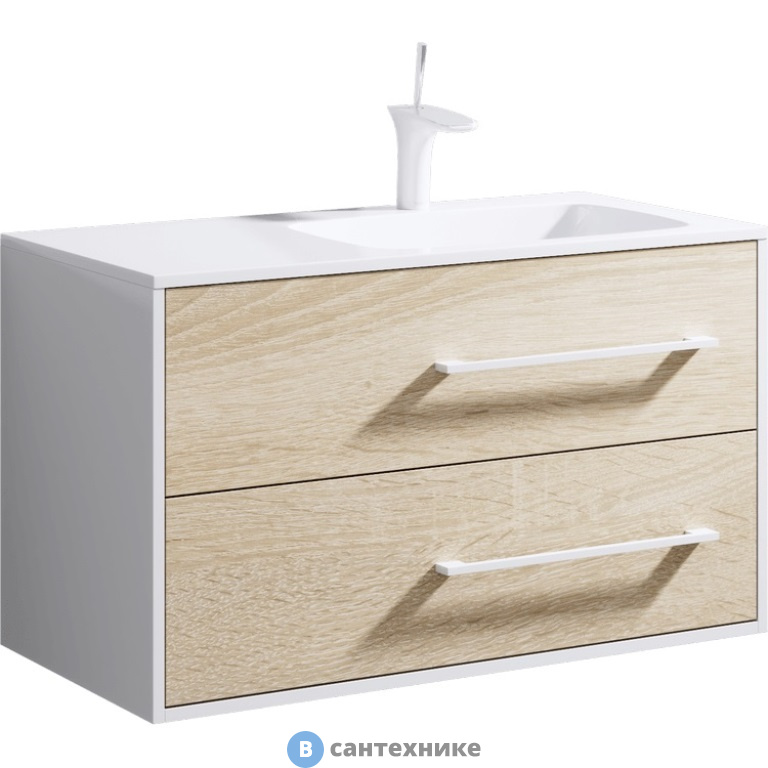 Тумба под раковину Aqwella MIAMI 92 Mai.01.09/R (подвесная, дуб сонома)