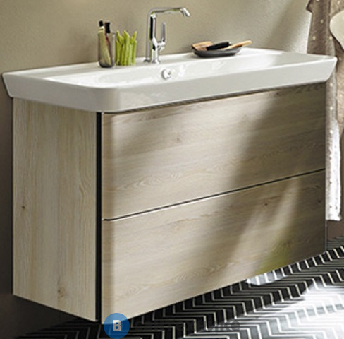 Тумба Burgbad Iveo подвесная с умывальником с 1 отв под смес. 1200х492х721 мм. 2 выдв ящика, сифон в компл. F2835 дуб меринос (SFEN120F2835G0161C0001*1)