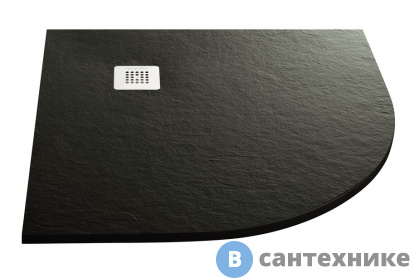 картинка Душевой поддон ACQUABELLA BASE PLATO_BASE_NINETY_SLATE_ANG_NEGRO_90x90