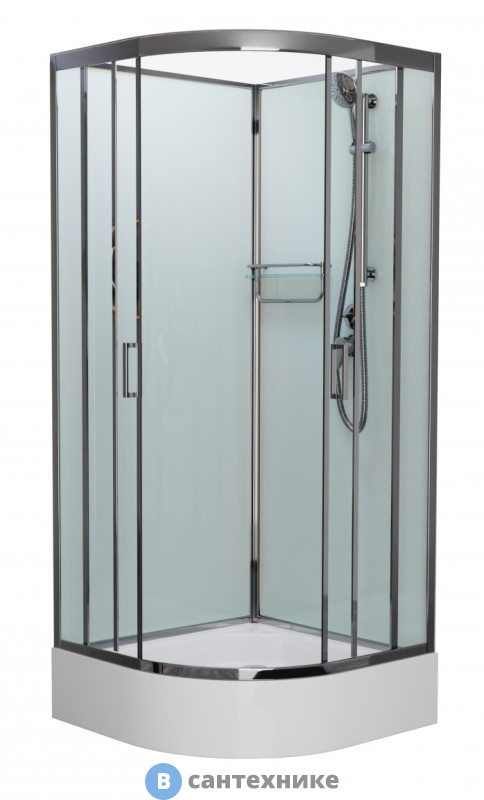Душевая кабина Frank F400/1 М Brilliant средний поддон б/к (без крыши) матовое стекло